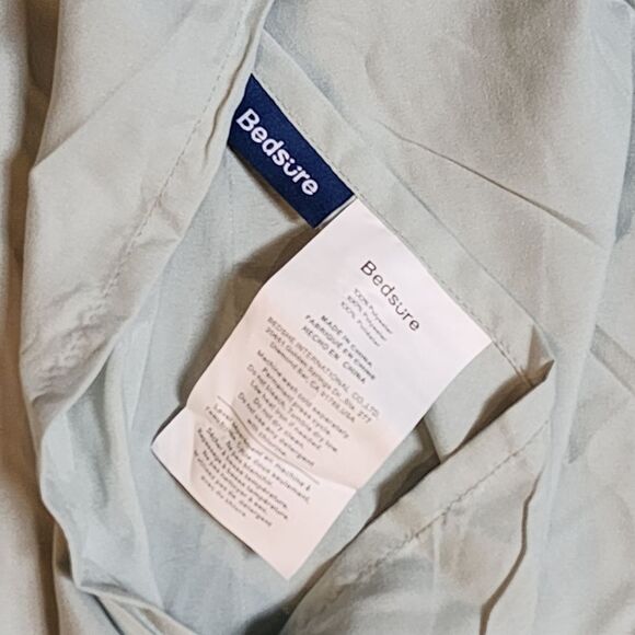 Queen Size Light Sage Green Boho Tufted Striped Duvet Cover Set - Picture 11 of 12